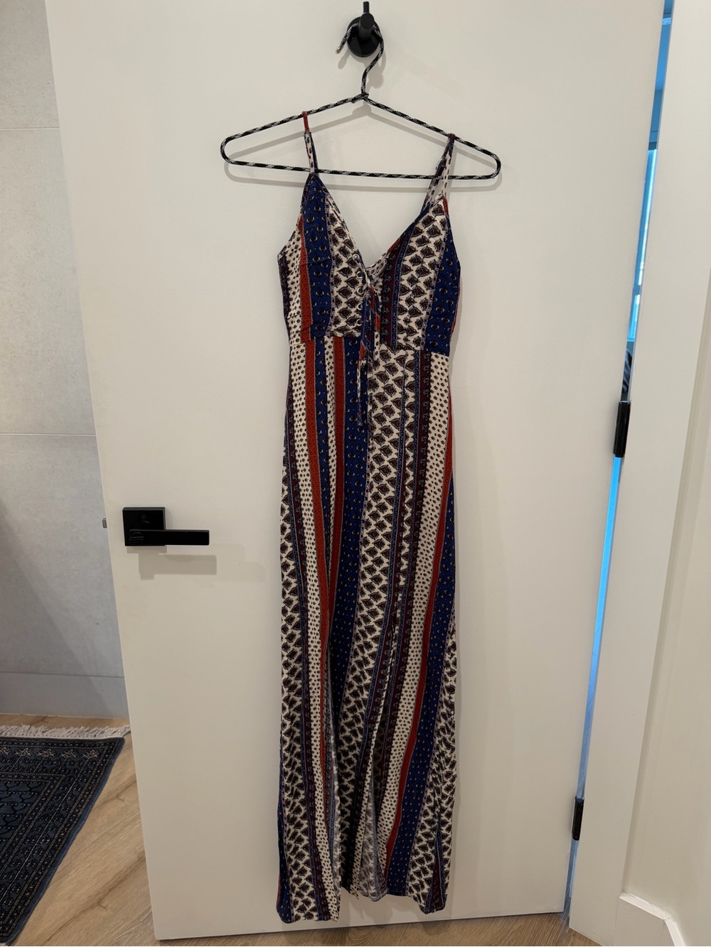Free People Striped Print Maxi Dress - Navy, White & Rust